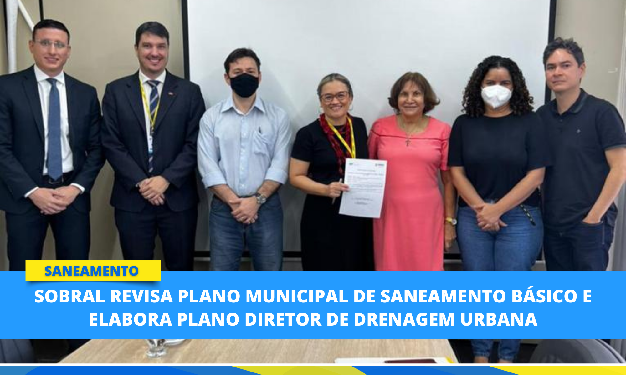 Secretários assinam ordem de serviço para revisão do Plano Municipal de Sanea...